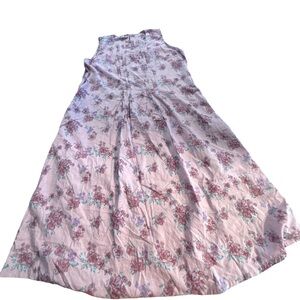 Ray-ethic light weight lilac floral pleated front dress